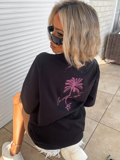 T-SHIRT PALMS BY ME CZARNY 